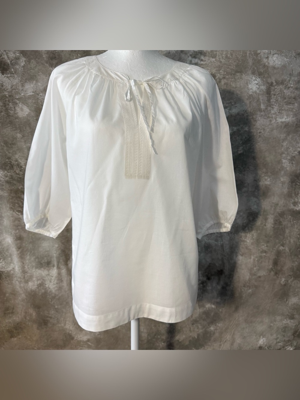 LOFT White Tie-Neck Boho Blouse (love 24)